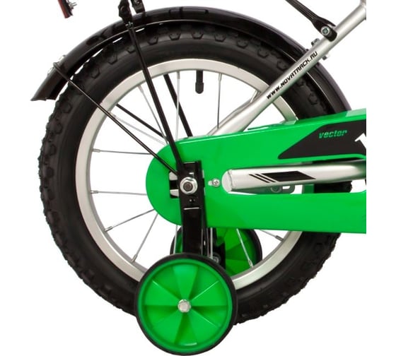Велосипед NOVATRACK 14" VECTOR серебристый, тормоз нож, крылья, багажник, полная защита цепи 143VECTOR.SL22