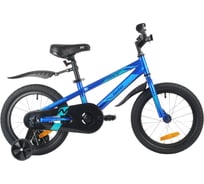 Велосипед NOVATRACK JUSTER 16", синий, сталь, тормоз нож, пласт крылья, полная защ. цепи 165JUSTER.BL23
