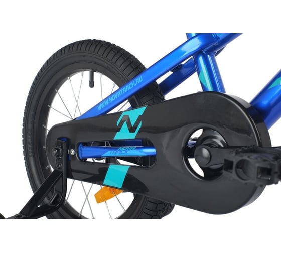Велосипед NOVATRACK JUSTER 16", синий, сталь, тормоз нож, пласт крылья, полная защ. цепи 165JUSTER.BL23