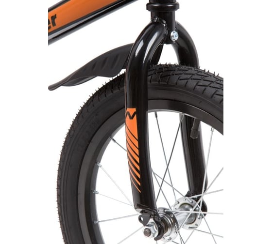 Велосипед NOVATRACK JUSTER 16", черный, тормоз нож, пласт крылья, полная защита цепи 165JUSTER.BK23