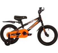 Велосипед NOVATRACK JUSTER 14", черный, тормоз ножной, полная защита цепи, черные крылья 145JUSTER.BK23