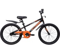 Велосипед NOVATRACK JUSTER 20", черный, тормоз ножной, защита А-тип, пластиковые крылья 205JUSTER.BK23