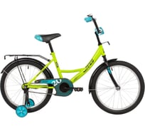 Велосипед NOVATRACK VECTOR 20", лаймовый, защ А-тип, тормоз ножной, крылья и багаж черный, без доп колес 203VECTOR.GN22-