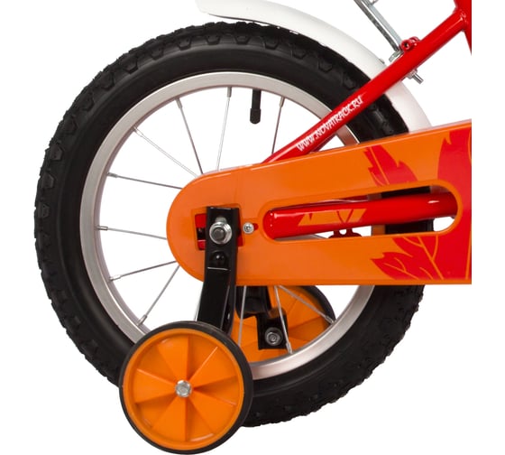 Детский велосипед NOVATRACK MAPLE диаметр колес 14", красный, полная защита цепи, тормоз нож, сидение для куклы 144MAPLE.RD22