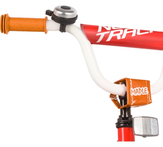 Детский велосипед NOVATRACK MAPLE диаметр колес 14", красный, полная защита цепи, тормоз нож, сидение для куклы 144MAPLE.RD22