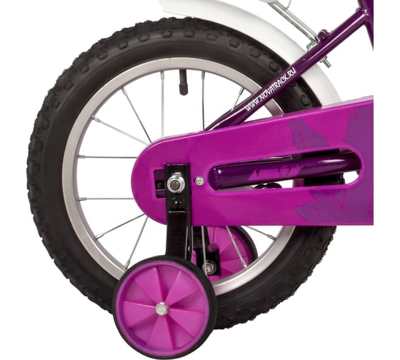 Детский велосипед NOVATRACK MAPLE диаметр колес 14", пурпурный, полная защита цепи, тормоз нож, сидение для куклы 144MAPLE.PR22