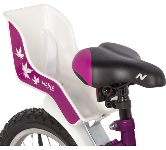 Детский велосипед NOVATRACK MAPLE диаметр колес 14", пурпурный, полная защита цепи, тормоз нож, сидение для куклы 144MAPLE.PR22