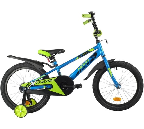 Велосипед NOVATRACK EXTREME диаметр колес 18", синий, сталь, тормоз ножной, короткие крылья 183EXTREME.BL21
