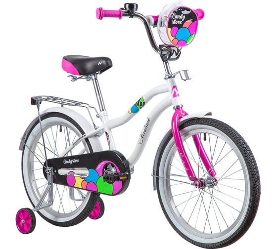 Велосипед NOVATRACK CANDY диаметр колсе 20", белый, полная защита цепи 205CANDY.WT23