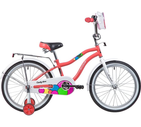 Велосипед NOVATRACK CANDY диаметр колес 20", коралловый, полная защита цепи 205CANDY.CRL23