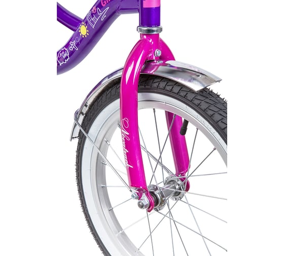 Велосипед NOVATRACK LITTLE GIRLZZ, фиолетовый, диаметр колес 16" 167GIRLZZ.VL23