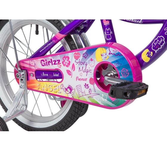 Велосипед NOVATRACK LITTLE GIRLZZ, фиолетовый, диаметр колес 16" 167GIRLZZ.VL23