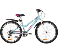 Велосипед 24" NOVATRACK JENNY диаметр колес 24", сталь, размер рамы 12'', голубой, 6 скоростей TY21/TS-38/SG-6S, V-brake 24SHV.JENNY.12BL23 31071732