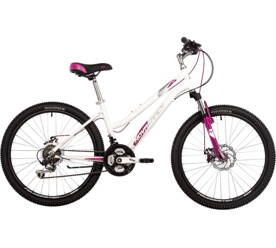 Велосипед NOVATRACK JENNY PRO 24", сталь, размер рамы 14'', белый, 18 скоростей, TY21/TS-38/TZ500/SG-6S 24SHD.JENNYPRO.14WT23