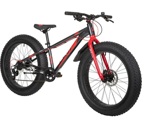 Велосипед NOVATRACK FATBIKE SUV диаметр колес 24", рама 13, графитовый, 7-скоростей, TY200/TS38 24AHD.SUV.13GR22
