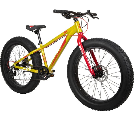 Велосипед NOVATRACK FATBIKE SUV диаметр колес 24", рама 13", зеленый, 7-скоростей, TY200/TS38 STG 24AHD.SUV.13GN22
