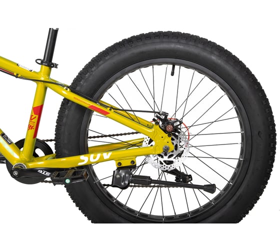 Велосипед NOVATRACK FATBIKE SUV диаметр колес 24", рама 13", зеленый, 7-скоростей, TY200/TS38 STG 24AHD.SUV.13GN22