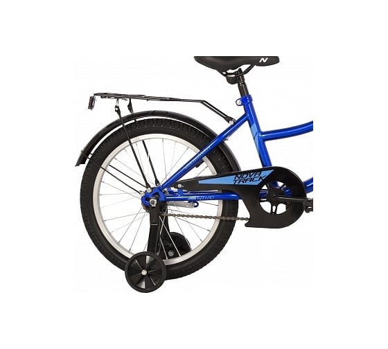 Велосипед NOVATRACK 18" WIND синий, защита цепи А-тип, задние ножные тормоза, крылья, багажник 183WIND.BL22