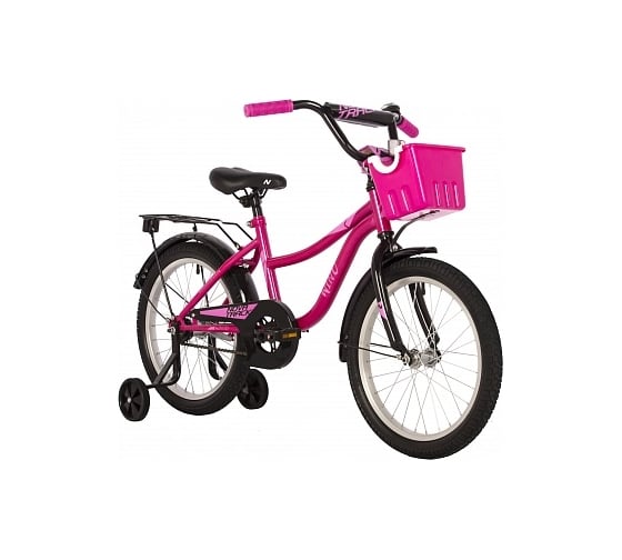 Велосипед NOVATRACK 18" WIND фуксия, защита цепи А-тип, ножной тормоз, крылья, багажник 184WIND.PN22