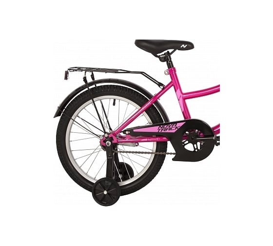 Велосипед NOVATRACK 18" WIND фуксия, защита цепи А-тип, ножной тормоз, крылья, багажник 184WIND.PN22