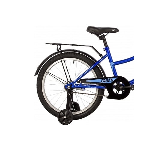Велосипед NOVATRACK 20" WIND синий, защита цепи А-тип, задние ножные тормоза, крылья, багажник 203WIND.BL22