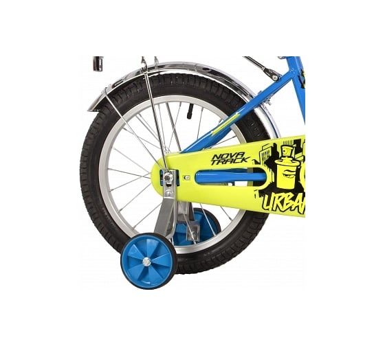 Велосипед NOVATRACK 16" URBAN синий, полная защита цепи, тормоз ножной, крылья и багажник 163URBAN.BL22