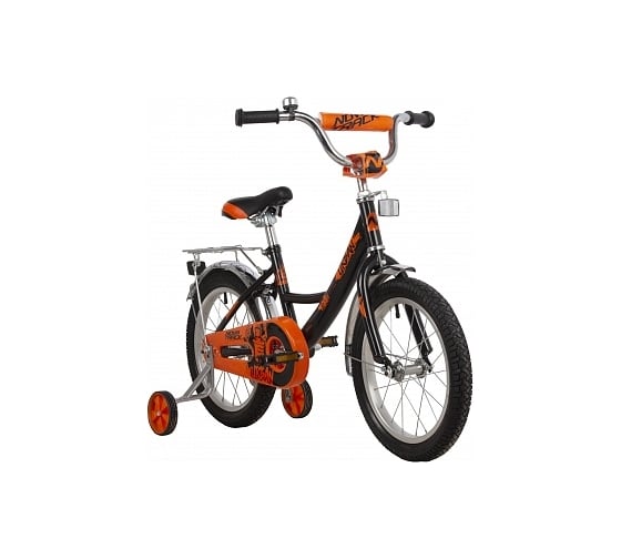 Велосипед NOVATRACK 16" URBAN черный, полная защита цепи, тормоз нож, крылья и багажник хром 163URBAN.BK22