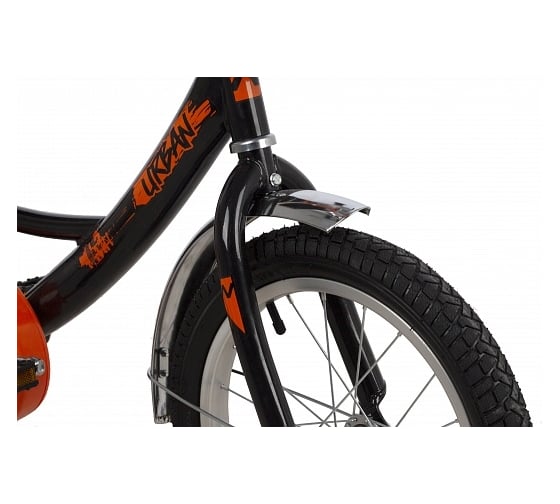 Велосипед NOVATRACK 16" URBAN черный, полная защита цепи, тормоз нож, крылья и багажник хром 163URBAN.BK22