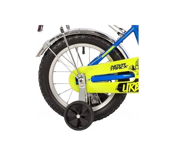 Велосипед NOVATRACK 14" URBAN синий, полная защита цепи, тормоз ножной, крылья и багажник хром 143URBAN.BL22
