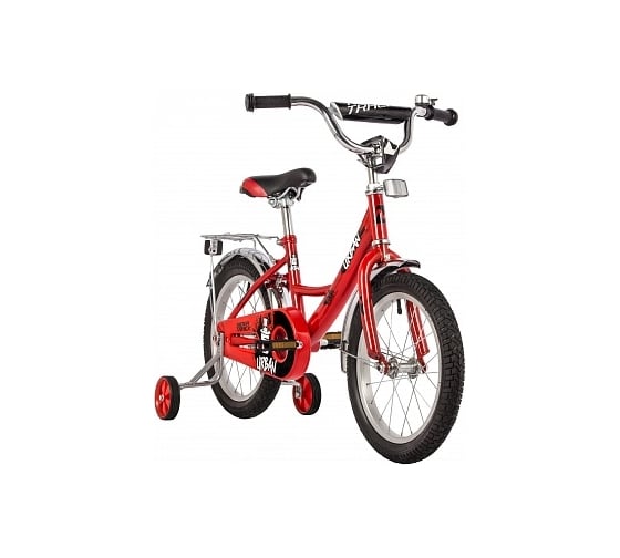 Велосипед NOVATRACK 16" URBAN красный, полная защита цепи, тормоз ножной, крылья и багажник 163URBAN.RD22