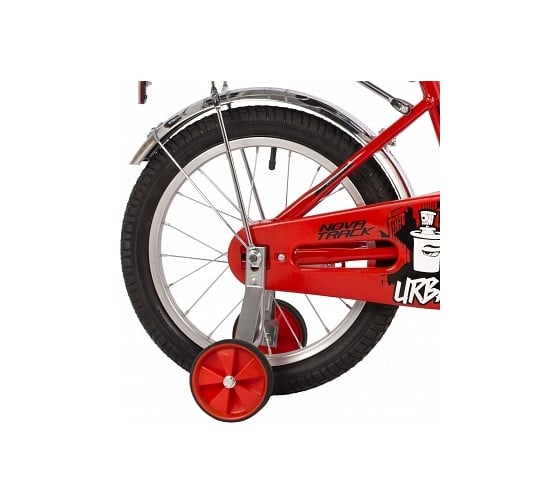 Велосипед NOVATRACK 16" URBAN красный, полная защита цепи, тормоз ножной, крылья и багажник 163URBAN.RD22