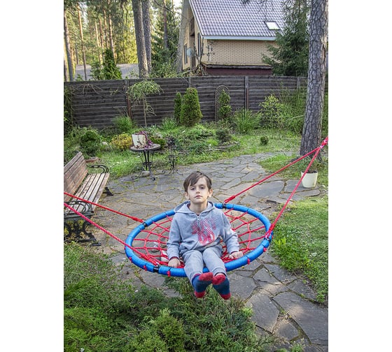Качели ЧУДЕСНЫЙ САД Корзинка-Паутинка 100см красно-синие макс.нагр.150кг 4606400031413