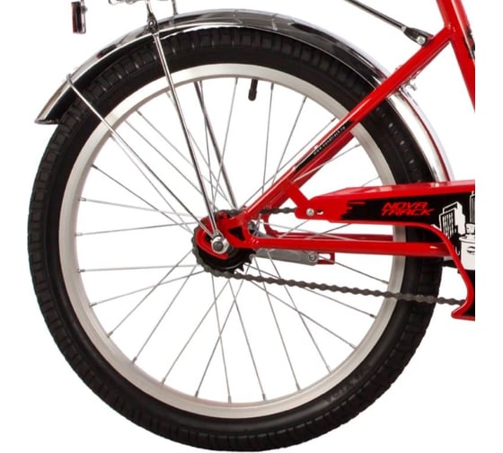 Велосипед NOVATRACK 20" URBAN красный, защ А-тип, тормоз нож, крылья и багаж хром, без доп колес 203URBAN.RD22-