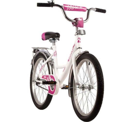 Велосипед NOVATRACK 20" URBAN белый, защ А-тип, тормоз нож, крылья и багаж хром, без доп колес 203URBAN.WT22-