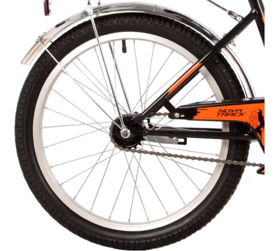 Велосипед NOVATRACK 20" URBAN черный, защ А-тип, тормоз нож, крылья и багаж хром, без доп колес 203URBAN.BK22-