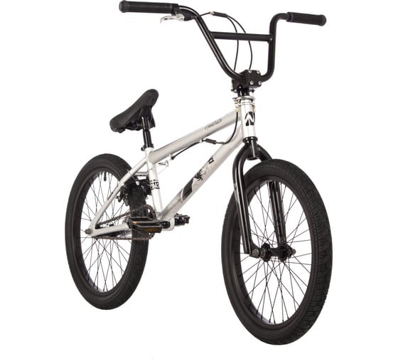 Велосипед NOVATRACK диаметр колес 20", BMX PSYCHO серебристый, сталь, гироротор, рама 10" 20BMX.PSYCHO.SL23