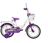 Велосипед NOVATRACK NOVATRACK диаметр колес 14" BUTTERFLY белый-фиолетовый, тормоз нож, крылья и багаж хром, корз, полная защита 147BUTTERFLY.WVL23