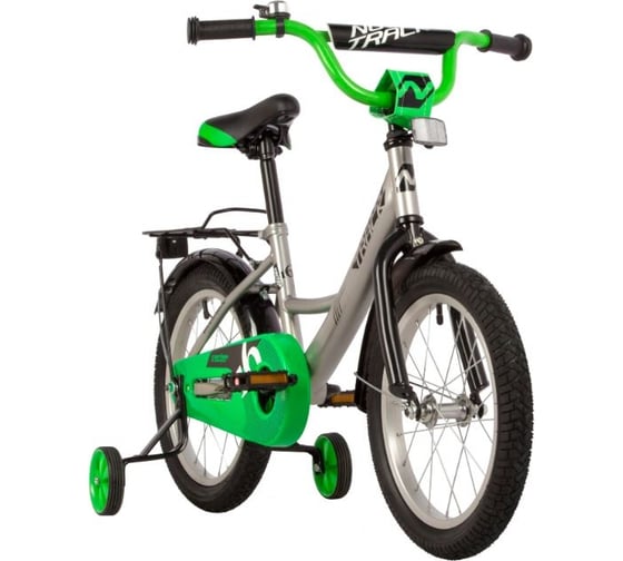 Велосипед NOVATRACK 16" VECTOR серебристый, тормоз нож, крылья, багажник, полная защита цепи 163VECTOR.SL22
