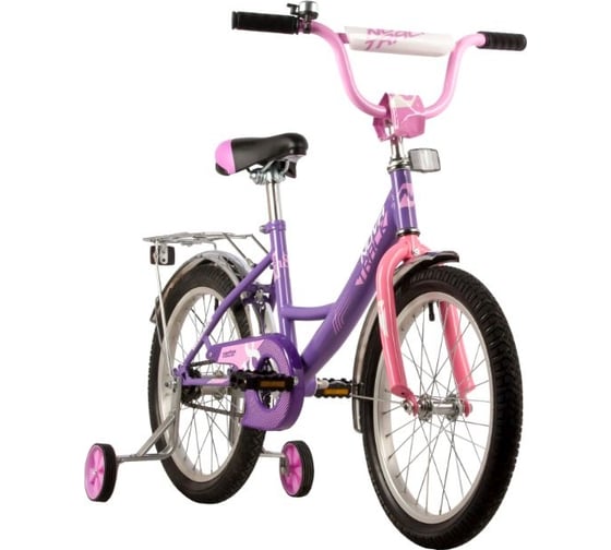Велосипед NOVATRACK 18" VECTOR фиолетовый, защита А-тип, тормоз ножной, крылья и багажник хром 183VECTOR.LC22