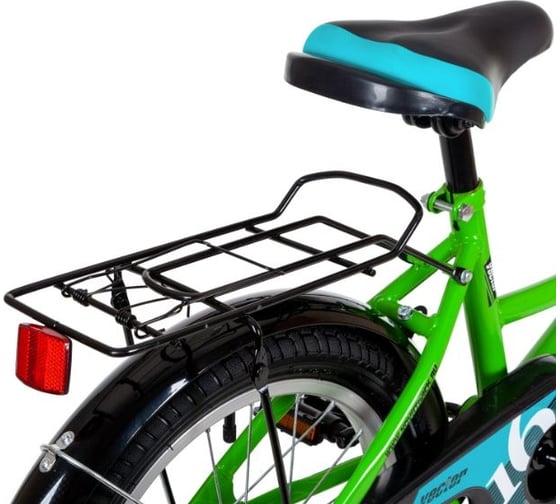 Велосипед NOVATRACK 16" VECTOR лаймовый, тормоз нож, крылья, багажник, полная защита цепи 163VECTOR.GN22