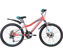 Велосипед NOVATRACK NOVARA диаметр колес 24", рама 11", коралловый, 18-скоростей, TY21/TS38/SG-6SI STG 24AHD.NOVARA.11CRL9