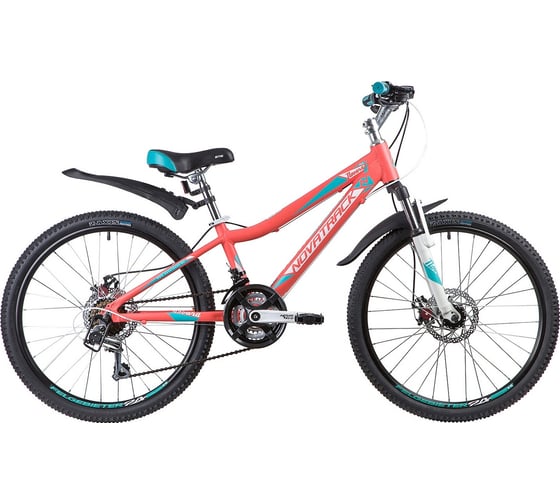 Велосипед NOVATRACK NOVARA диаметр колес 24", рама 11", коралловый, 18-скоростей, TY21/TS38/SG-6SI STG 24AHD.NOVARA.11CRL9 1