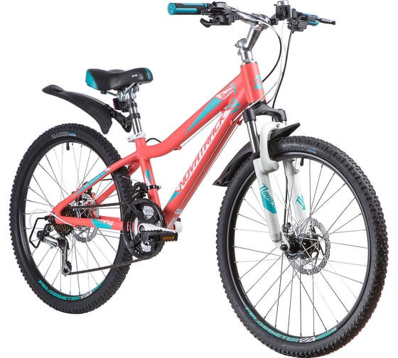 Велосипед NOVATRACK NOVARA диаметр колес 24", рама 11", коралловый, 18-скоростей, TY21/TS38/SG-6SI STG 24AHD.NOVARA.11CRL9