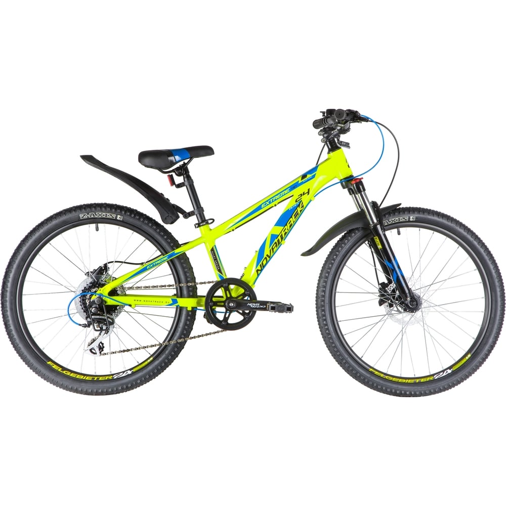 Велосипед NOVATRACK EXTREME диаметр колес 24", рама 13", салатовый, 8 ...