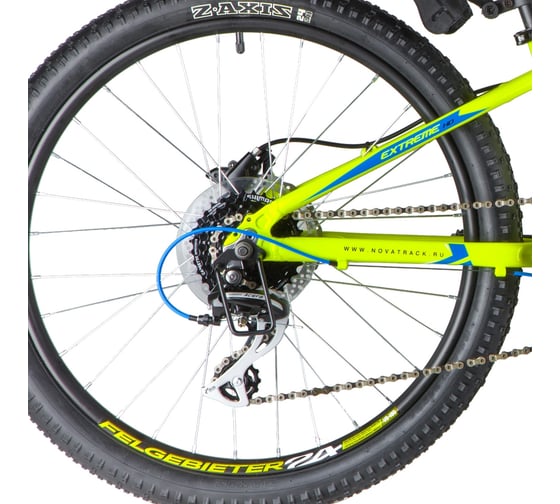 Велосипед NOVATRACK EXTREME диаметр колес 24", рама 13", салатовый, 8-скоростей, RD360/EF505/TZ500 24AHD.EXTREMEHD.13GN20