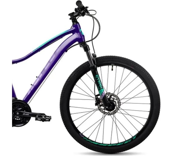 Велосипед ASPECT Oasis HD, 2023, размер рамы 14.5", фиолетово-зеленый 4650231370586