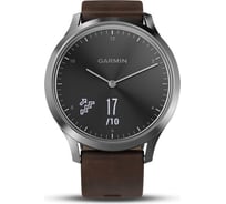 Смарт-часы Garmin vivomove HR серебряные с кожаным ремешком 010-01850-24