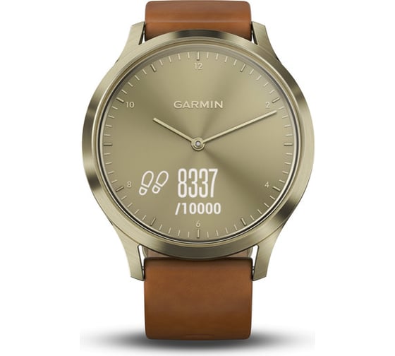 Смарт-часы Garmin vivomove HR золотые со светло-коричневым кожаным ремешком 010-01850-25