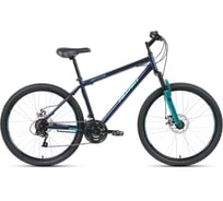 Велосипед ALTAIR MTB HT 26 2.0 disc 26, рост 19, 2019-2020, темно-синий/бирюзовый RBKT0MN6P008