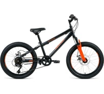 Велосипед ALTAIR MTB HT 20 2.0 disc 20, рост 10.5, 2019-2020, черный/оранжевый RBKT0MN06002